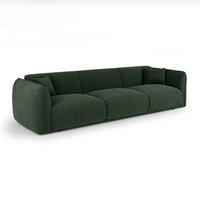 SOFA LUSH Köpergewebe mit weichem Griff Khaki-Grün 235cm - Dunkelgrün/Olivgrün, Textil (235/72.5/90cm) - Premium Interiors