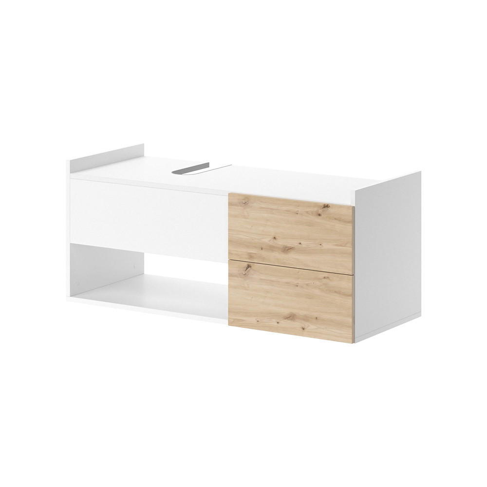 WASCHBECKENUNTERSCHRANK Alf Weiß 105 x 45 cm mit 2 Schubladen - Weiß, Holzwerkstoff (105/45/43.8cm) - Vicco