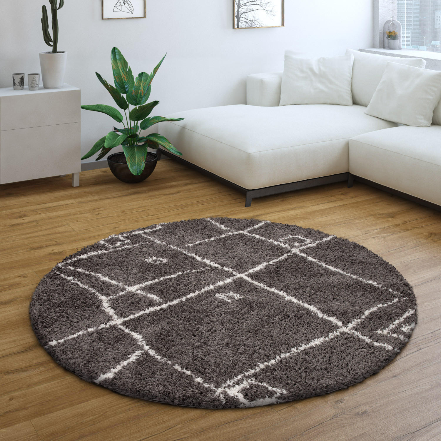 HOCHFLORTEPPICH 200/200 cm Orebro 171 - Anthrazit, Textil (200/200cm) - Paco Home