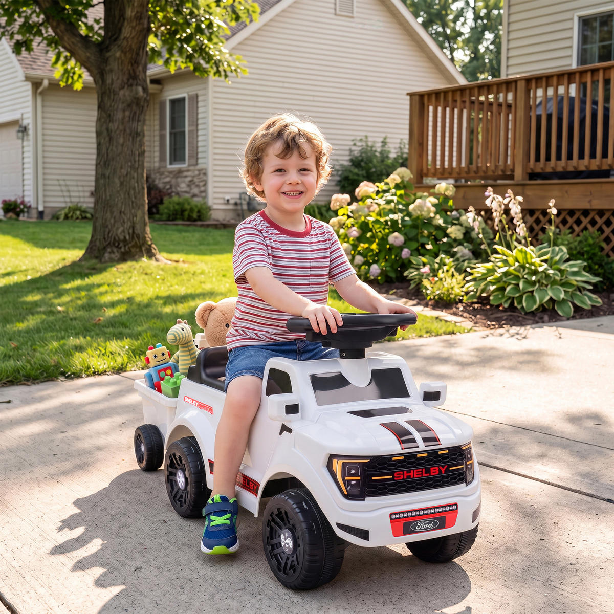 RUTSCHAUTO-FÜR-KINDER PP Weiß - Weiß, Kunststoff (80/25.5/33cm) - AIYAPLAY