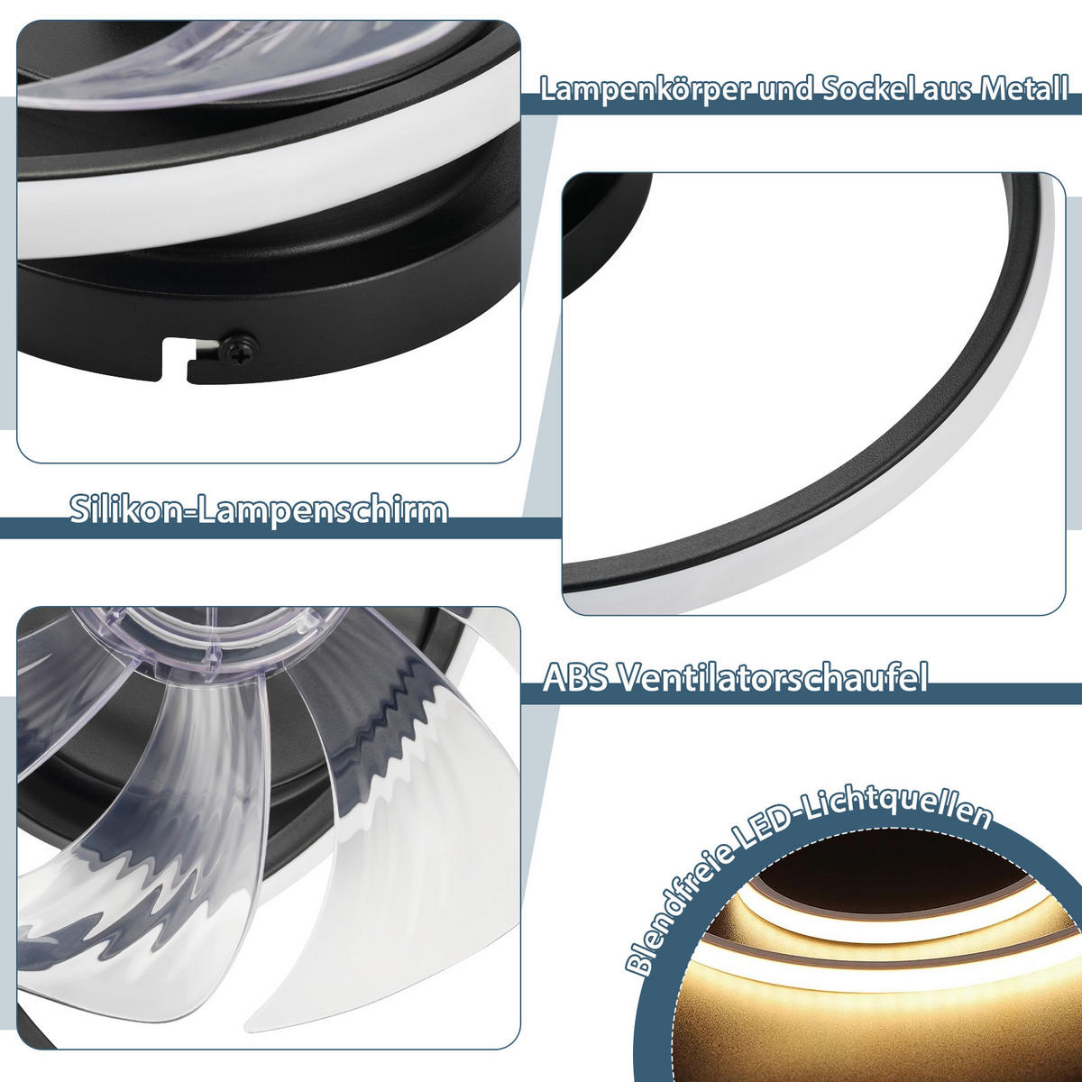 LED-DECKENLEUCHTE Yondis 33/33/16.5 cm - Schwarz, Metall (33/33/16.5cm) - ZMH