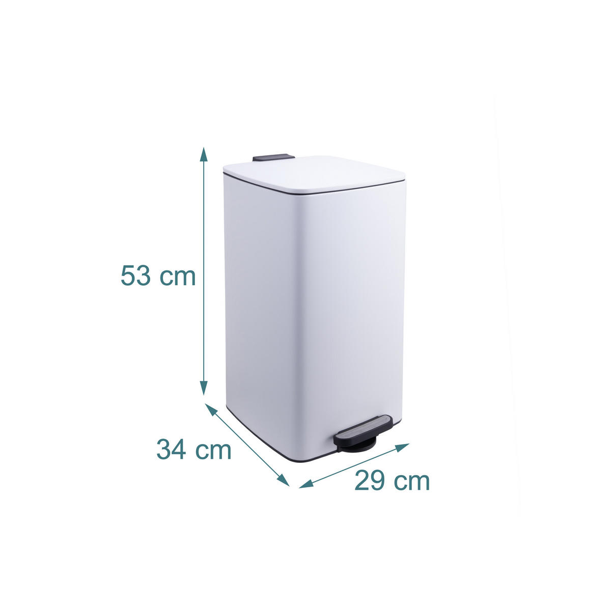MÜLLEIMER - Weiß, Kunststoff/Metall (29/53/34cm) - Relaxdays