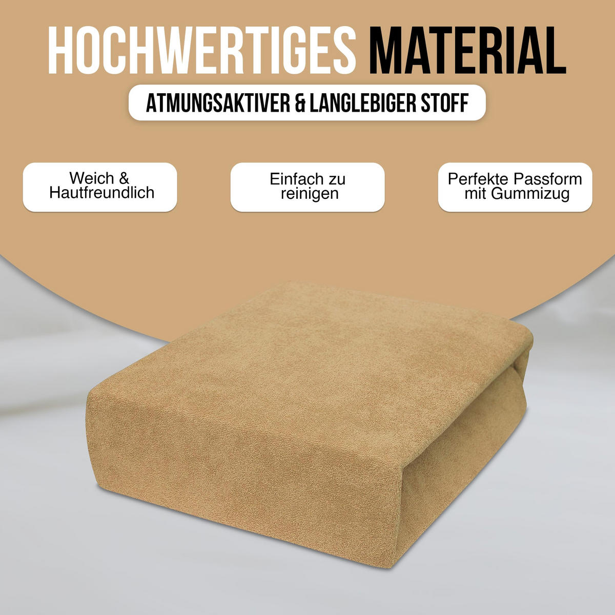 SPANNBETTLAKEN 90/180 cm, Jersey Elastisch 100 % Baumwolle Beige - Beige, Textil (90/180cm) - Best For Home