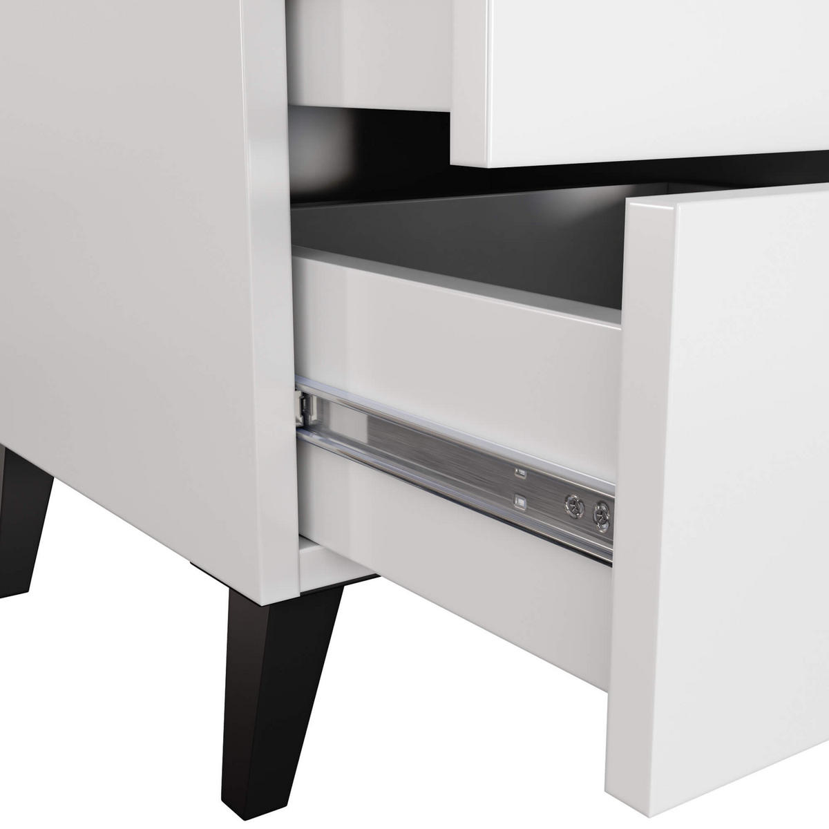 NACHTTISCH Weiß, Schwarz 43/40/37 - Schwarz/Weiß, Holzwerkstoff (40/43/37cm) - RAUMHIRSCH FURNITURE