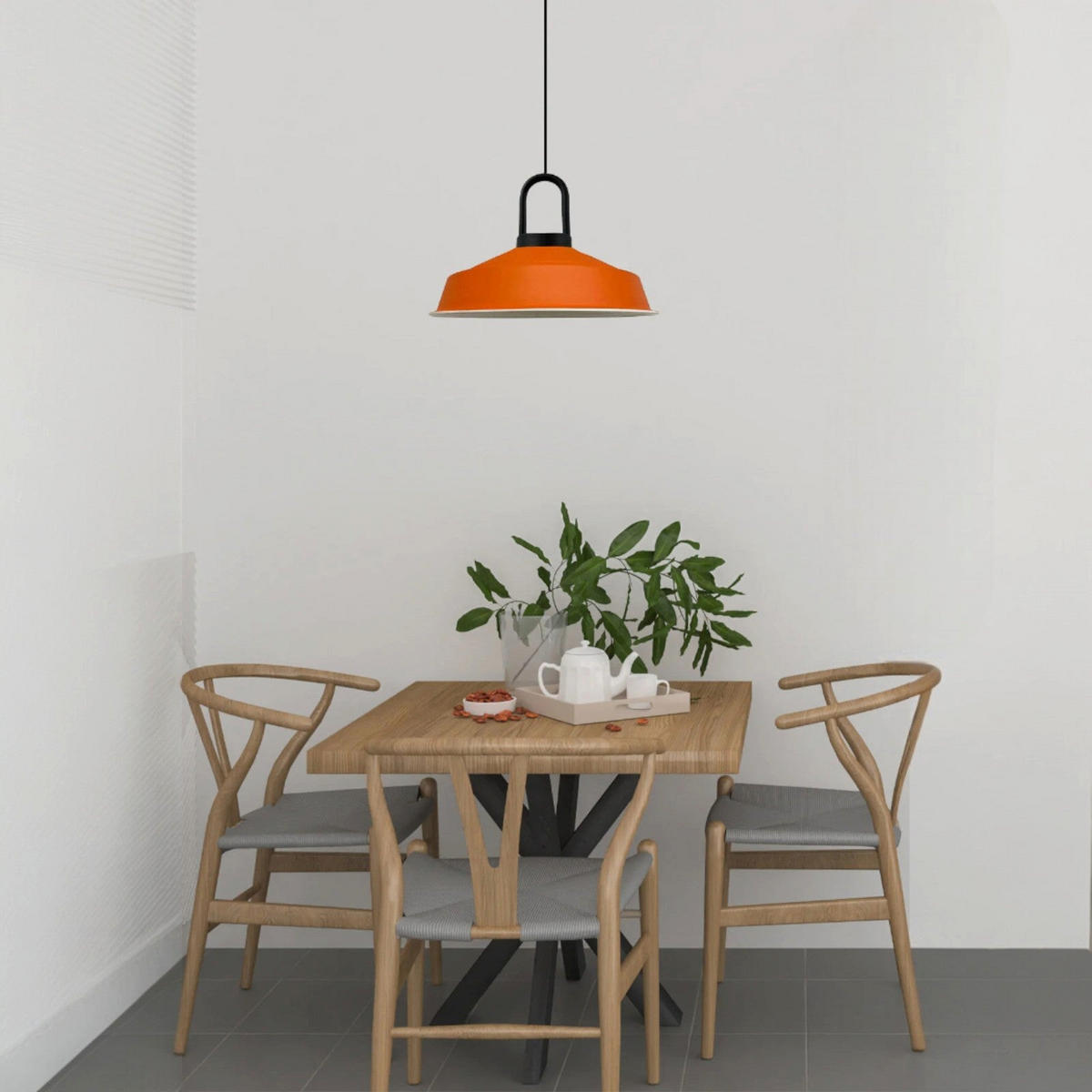 PENDELLEUCHTE SchwarzLocke - Orange, Metall (40/40/28cm) - Bamyum