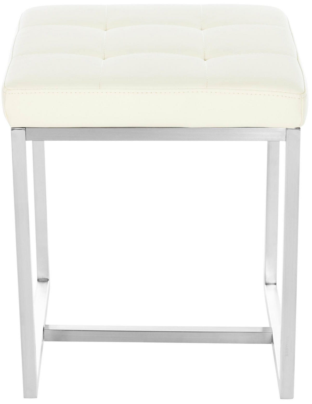 SITZHOCKER 2er Set Velan Kunstleder Creme Hocker Schlafzimmer - Creme, Leder (40/48/40cm) - DELUKE