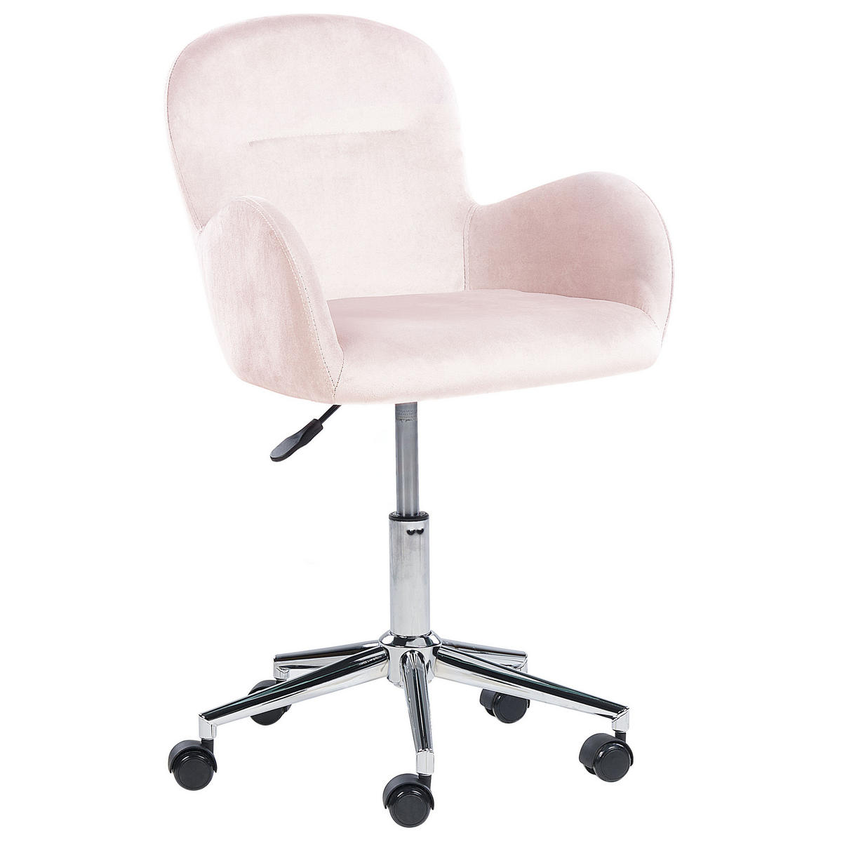 BÜROSTUHL Samtstoff Rosa Priddy - Pink, Textil/Metall (60/79/60cm) - Beliani