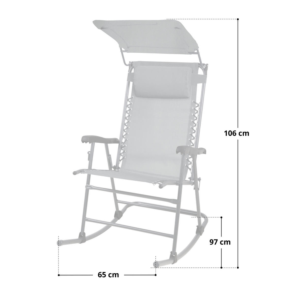 SCHAUKELSTUHL Sonnenschutz Hellgrau - Hellgrau, Metall (65/106/97cm) - SVITA