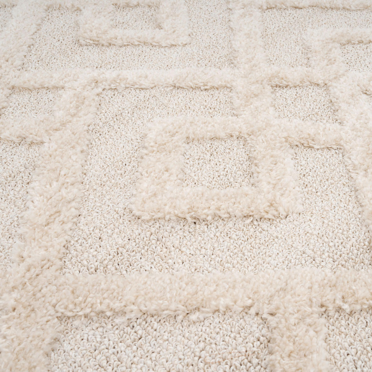WEBTEPPICH Sade Beige - Beige, Textil (120/170cm) - Kukoon Rugs