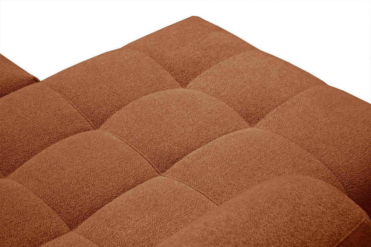 ECKSOFA SALVINI 4-Sitzer, dunkelorange - Dunkelorange/Schwarz, Holzwerkstoff/Textil (158/292cm) - Courtois Laville
