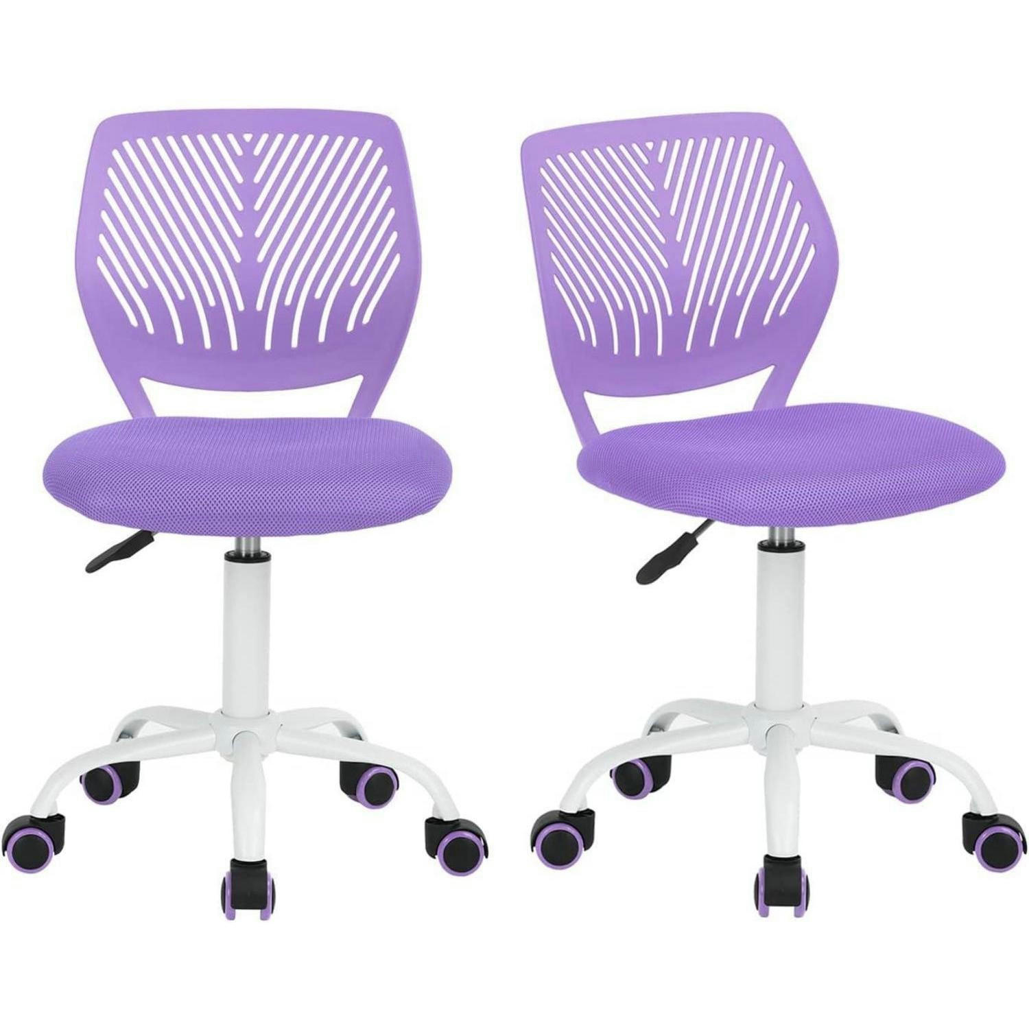 BÜROSTUHL 2er Set Lila Verstellbar Ergonomisch - Lila, Textil (38.5/75/40cm)