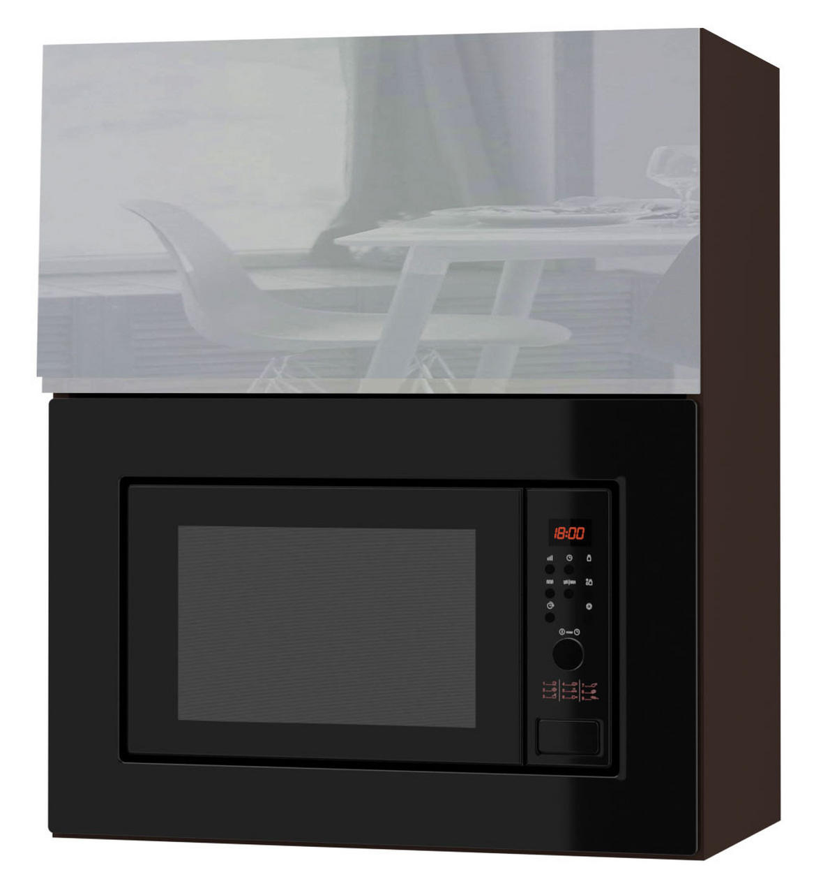 MIKROWELLENUMBAUSCHRANK Avellino W2MK/60 grau Acryl Hochglanz / Lava 60 / 32,5 / 72cm - Dunkelgrau/Grau, Holz/Holzwerkstoff (60/72/32.5cm) - Feldmann-Wohnen