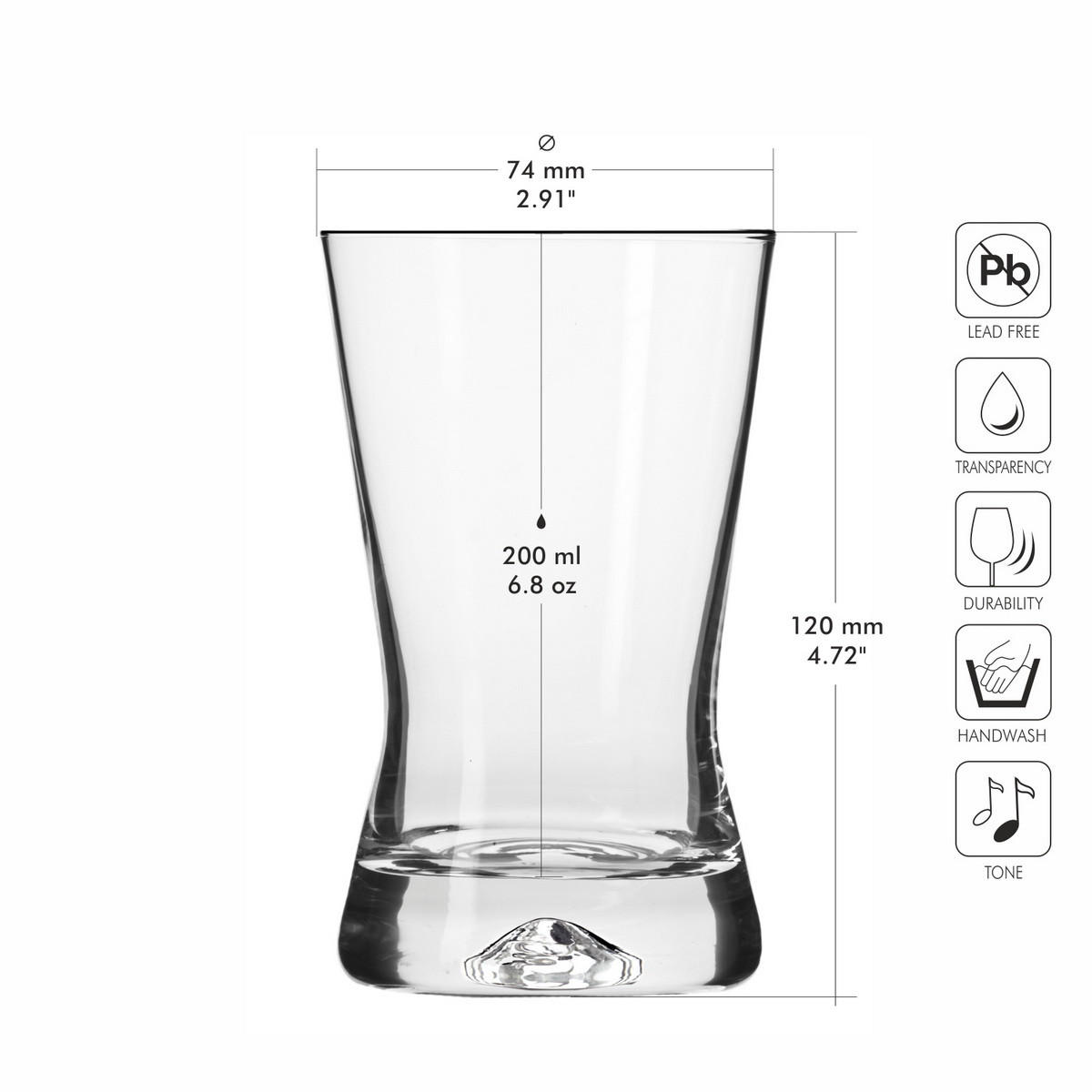 WASSERGLÄSER X-Line, 6er-Set, 200 ml - Transparent, Glas (0.2L) - Krosno Glass