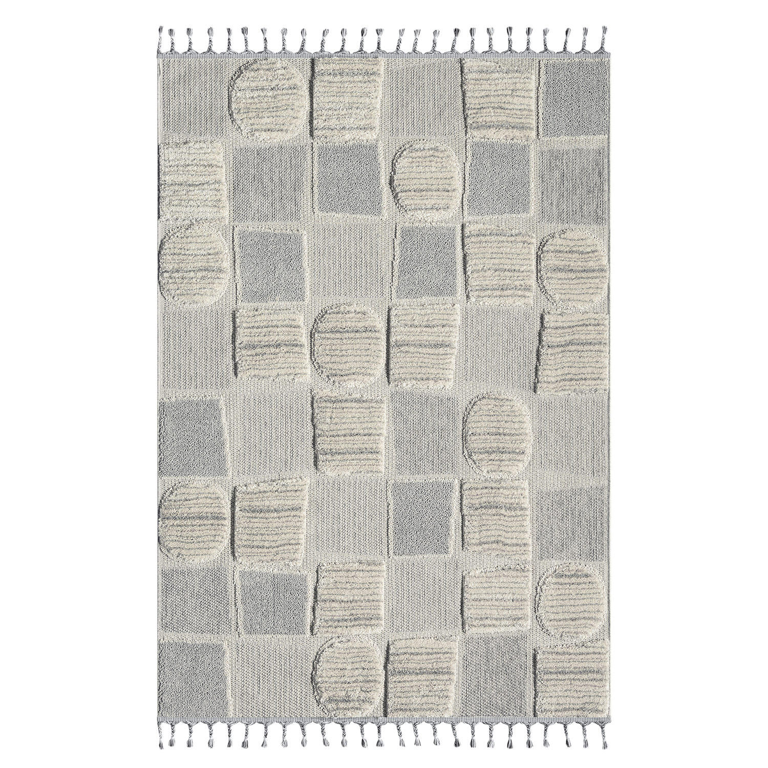 KURZFLOR-TEPPICH Valencia 950 Creme 200x290 cm - Blau/Creme, Textil (200/290cm) - carpet city