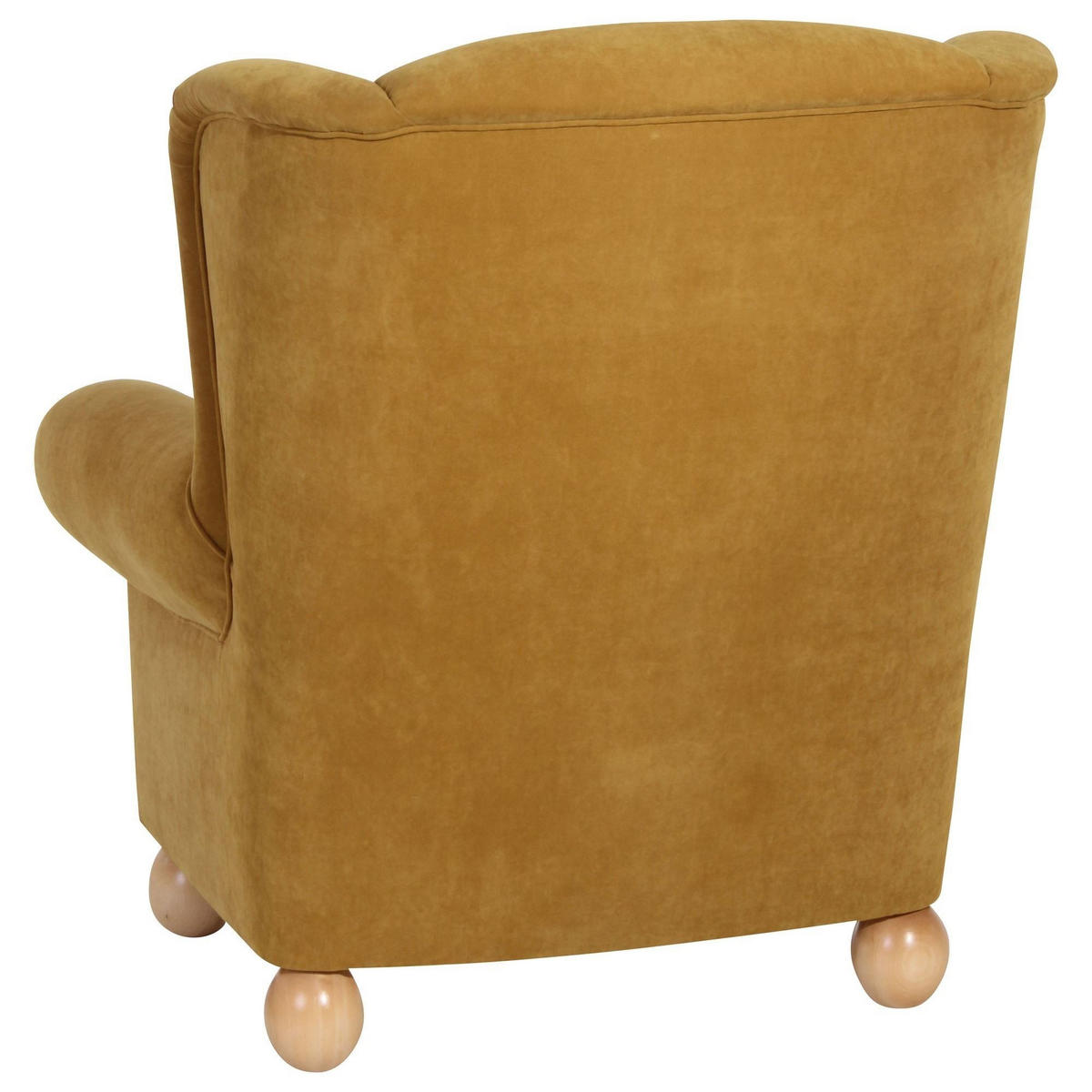 OHRENBACKENSESSEL Kasha Bezug Veloursstoff Buche natur / mais - Messingfarben/Buchefarben, Kunststoff (93/103/87cm) - 58aufmkessel