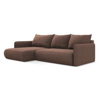 ECKSOFA mit Schlaffunktion Strukturstoff Stoff Pink - Pink/Hellrosa, Kunststoff/Textil (148/240cm) - Makamii