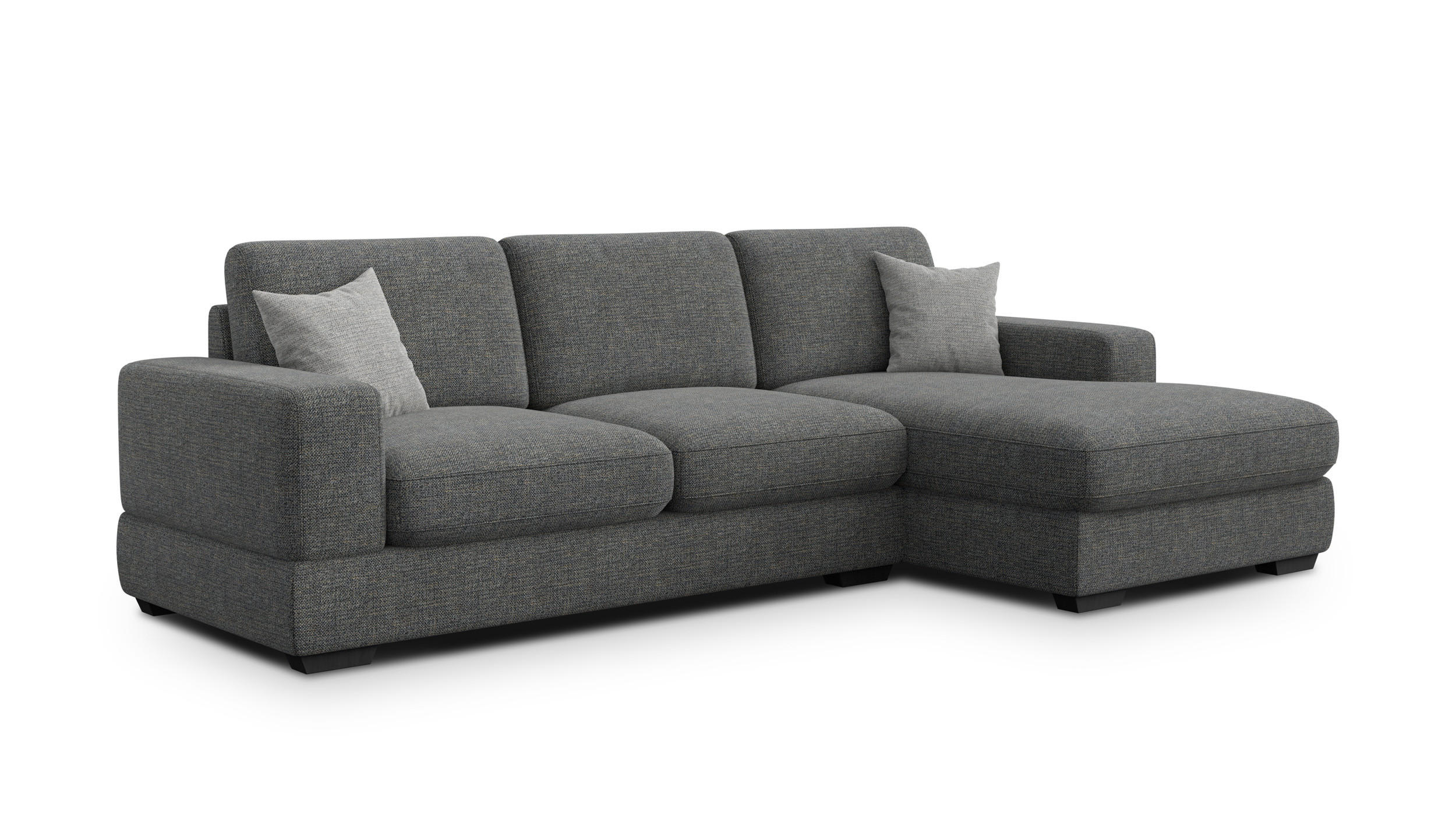 ECKSOFA OTTO 4-Sitzer, anthracit - Schwarz/Grau, Holz/Textil (279/159cm) - Courtois Laville