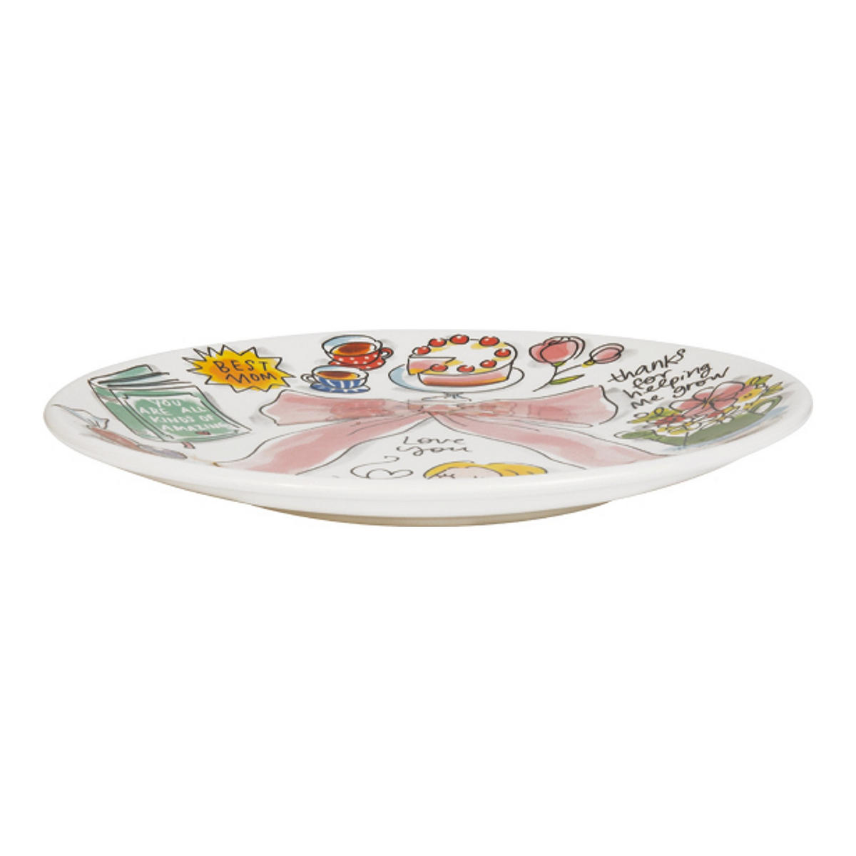 TELLER Muttertag mit Schleife in Bunt - 22cm - Multicolor, Keramik (21.8/21.8/2.5cm) - Blond Amsterdam