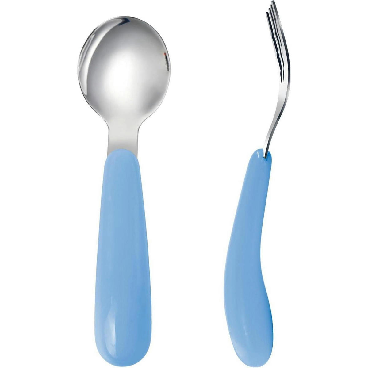 KINDERBESTECK Set 2-teilig mit Reiseetui Blau - Hellblau, Metall
