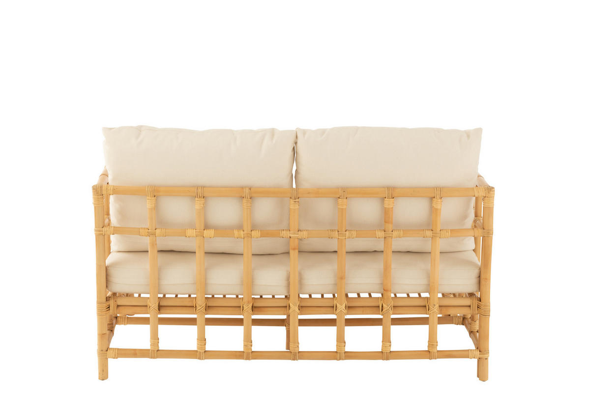 SOFA ELISE - Rottan - Natürliche - 2-Sitzer - Naturfarben, Naturmaterialien (73/64/127cm) - J-Line
