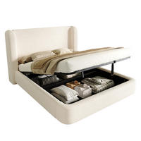 POLSTERBETT Beige Bouclé 180x200 Hydraulik Stauraum - Beige, Leder (180/200cm) - FLIEKS