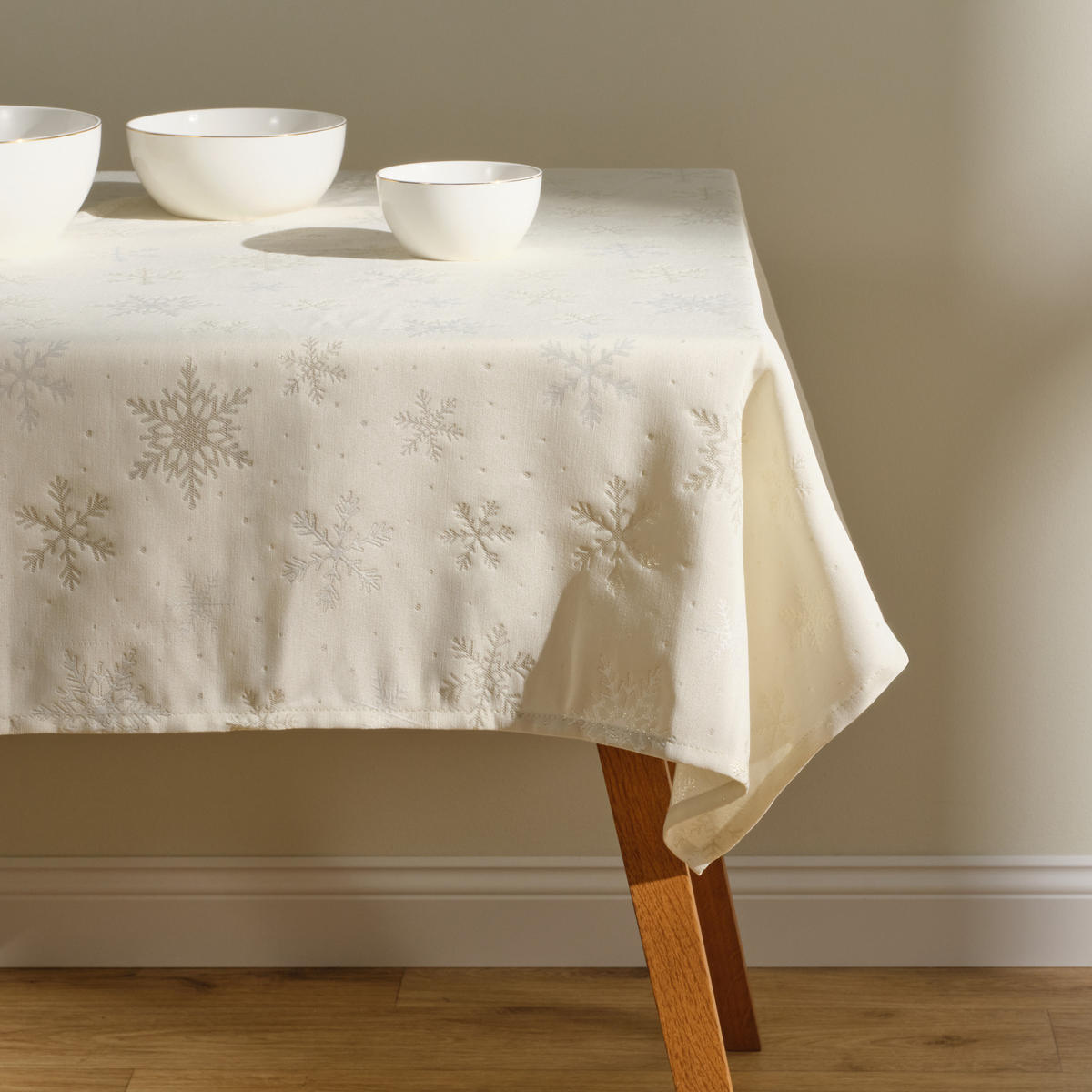 TISCHDECKE Weihnachten Preciosita 150x300 cm, Ecru - Ecru, Textil (300cm) - home&you