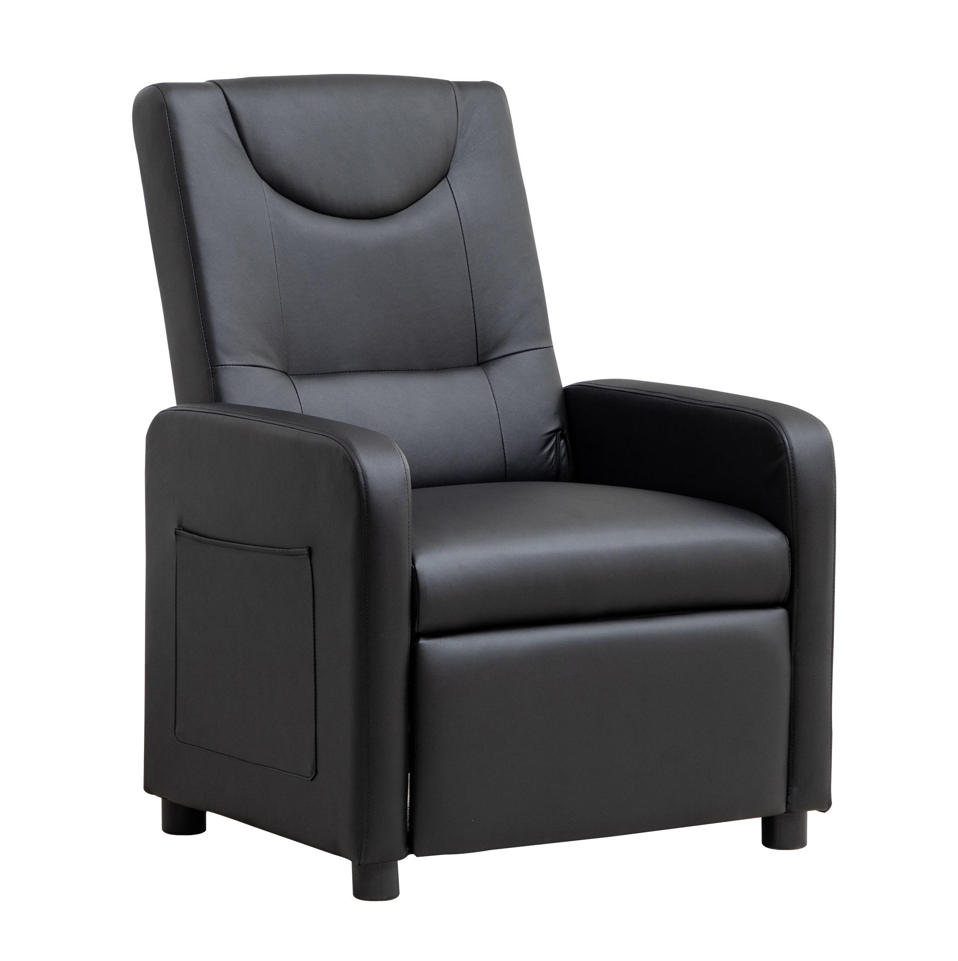 SESSEL in Schwarz mit klappbarer Fußstütze und verstellbarer Lehne - Schwarz, Kunststoff (67.5/95.5/76.5cm) - BEAOK