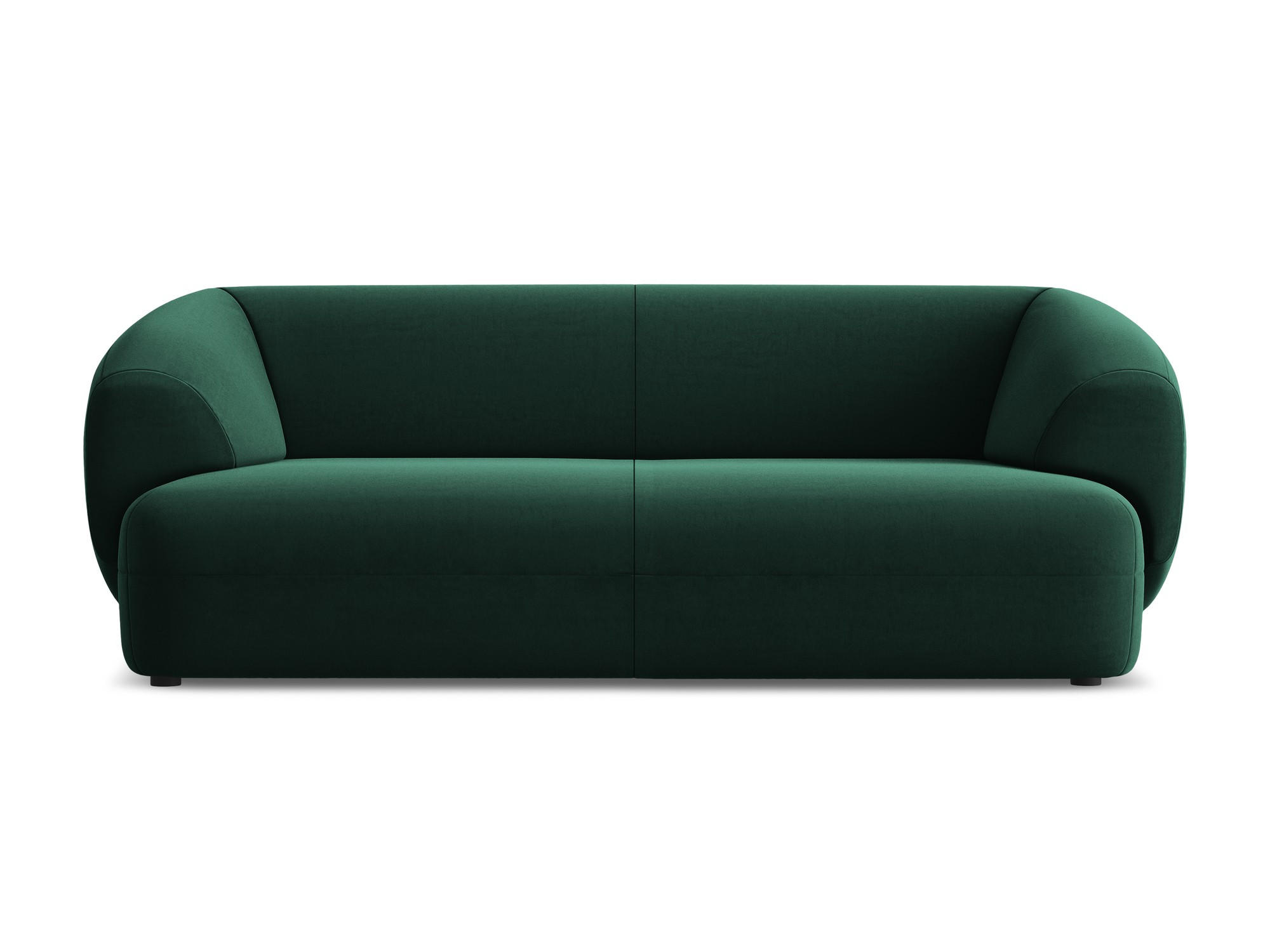 3-SITZER SOFA Samt Stoff Grün - Dunkelgrün/Schwarz, Kunststoff/Textil (212/81/98cm) - Makamii