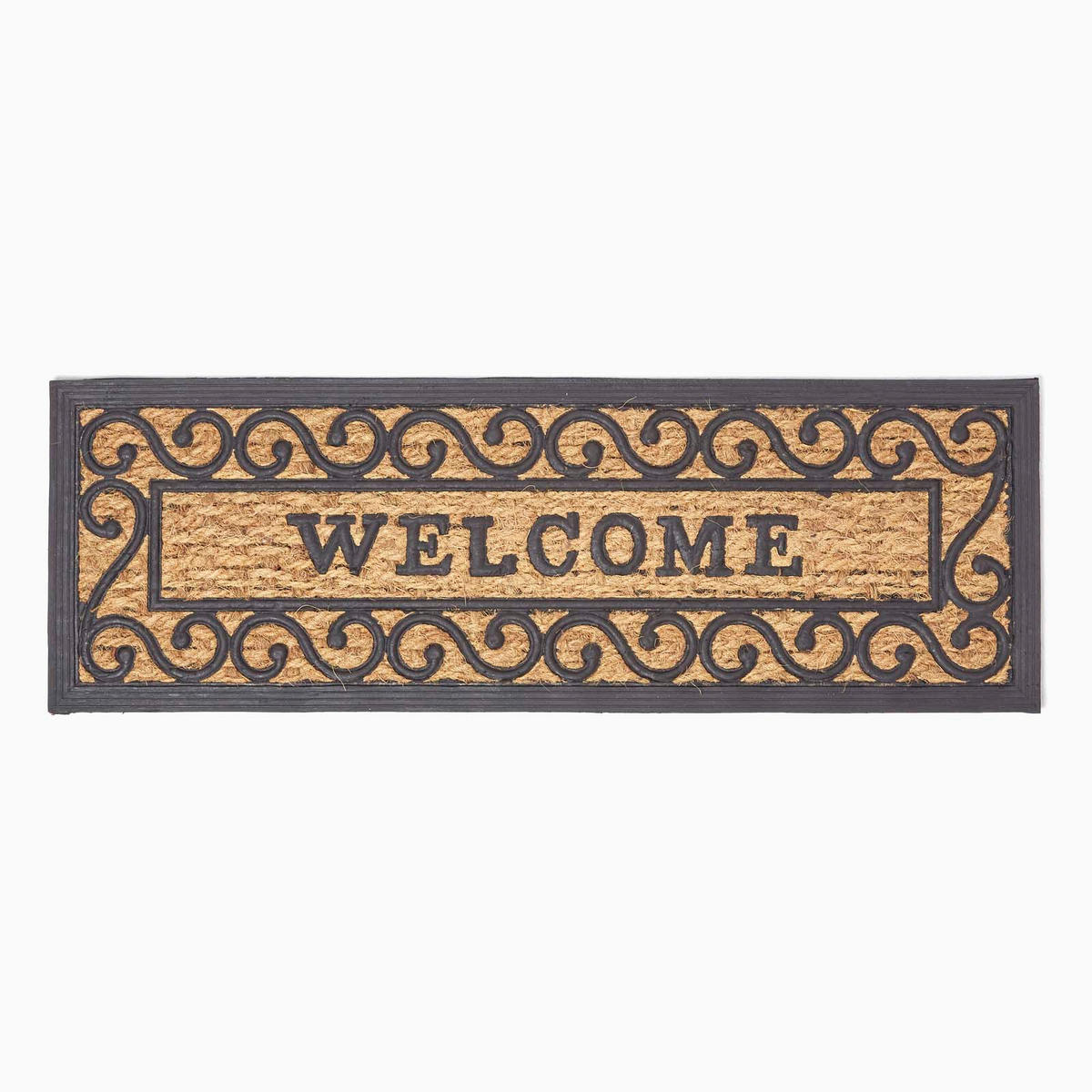 FUSSMATTE Welcome, Kokos & Gummi 25/75 cm - Naturfarben, Naturmaterialien (25/75cm) - Homescapes