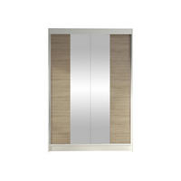 SCHWEBETÜRENSCHRANK Lino II - Weiß/Sonoma Eiche, Holzwerkstoff/Metall (120/200/58cm) - MIRJAN24