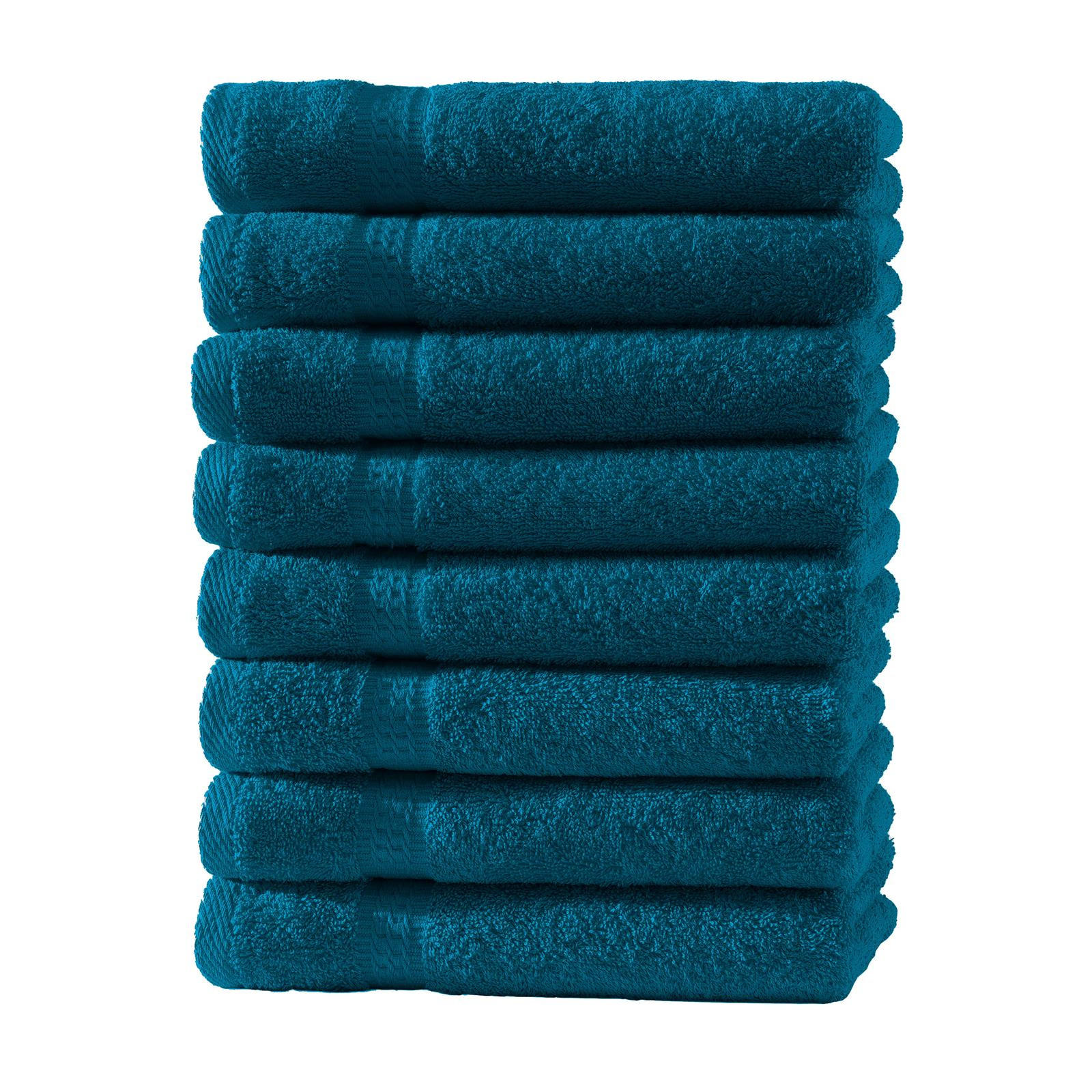 GÄSTEHANDTUCH 30x50 cm Frottier Gästetuch im 8er Set aus 100% Baumwolle, Petrol 500g/m2 - Petrol, Textil (35/50cm) - Carpe Sonno