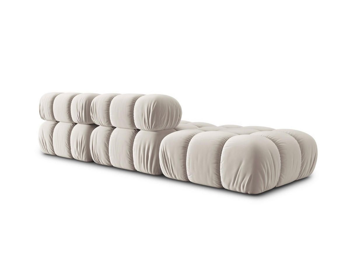 MODULARES-SOFA links Bellis aus Samt leichtes beige 4 Sitzplätze - Creme, Textil (94/63/282cm) - Micadoni