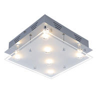 LED DECKENLEUCHTE Metall Silber gebürstet - Silberfarben, Glas (30/30/8cm) - Esto