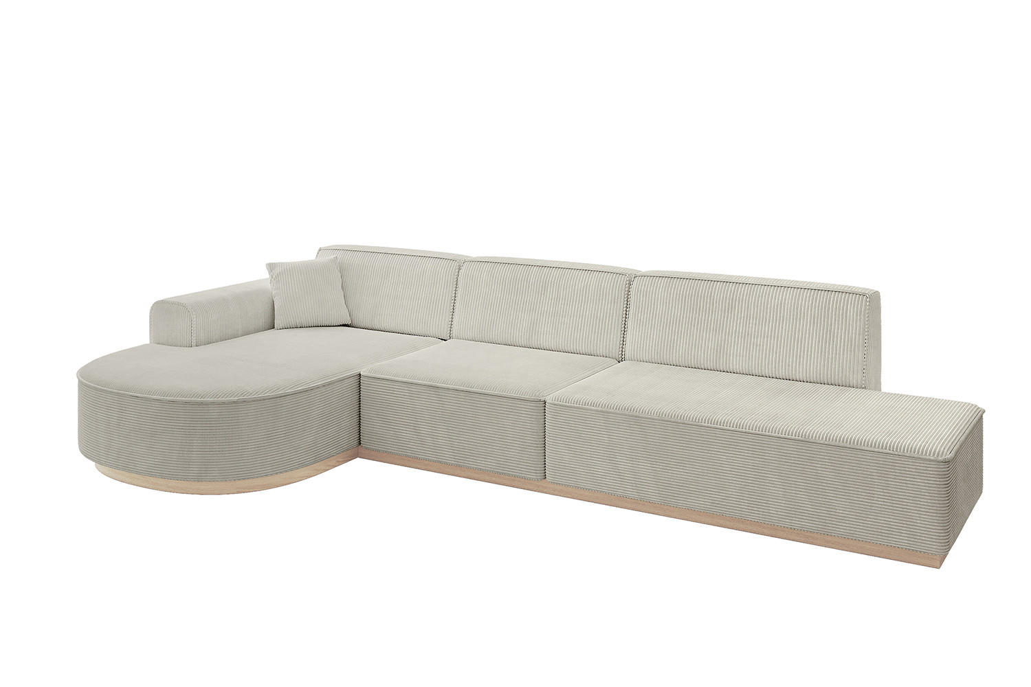 ECKSOFA Ottomane Links ARRIO-L2 - 328x171x83 cm Creme - Hellgrau/Creme, Holzwerkstoff/Textil (328/171cm) - ALTDECOR