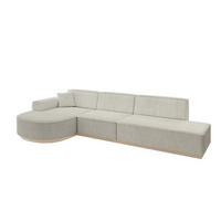 ECKSOFA Ottomane Links ARRIO-L2 - 328x171x83 cm Creme - Hellgrau/Creme, Holzwerkstoff/Textil (328/171cm) - ALTDECOR