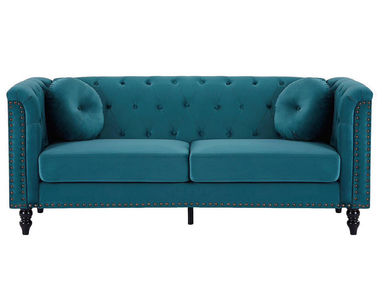 COUCHGARNITUR - 5 Personen - samt - blaugrün Turner - Grün, Textil (163/79/77cm) - Vente-Unique