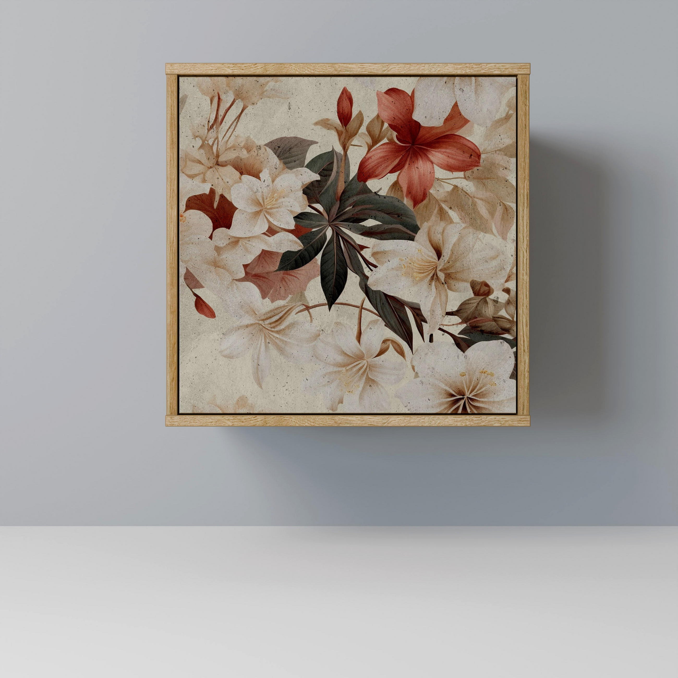 SIDEBOARD PETAL HARMONY, Eichefarben, 57,5x42x57,5 cm, Ohne Füße - Eichefarben/Multicolor, Holzwerkstoff (57.5/57.5/42cm) - SpaceRebels