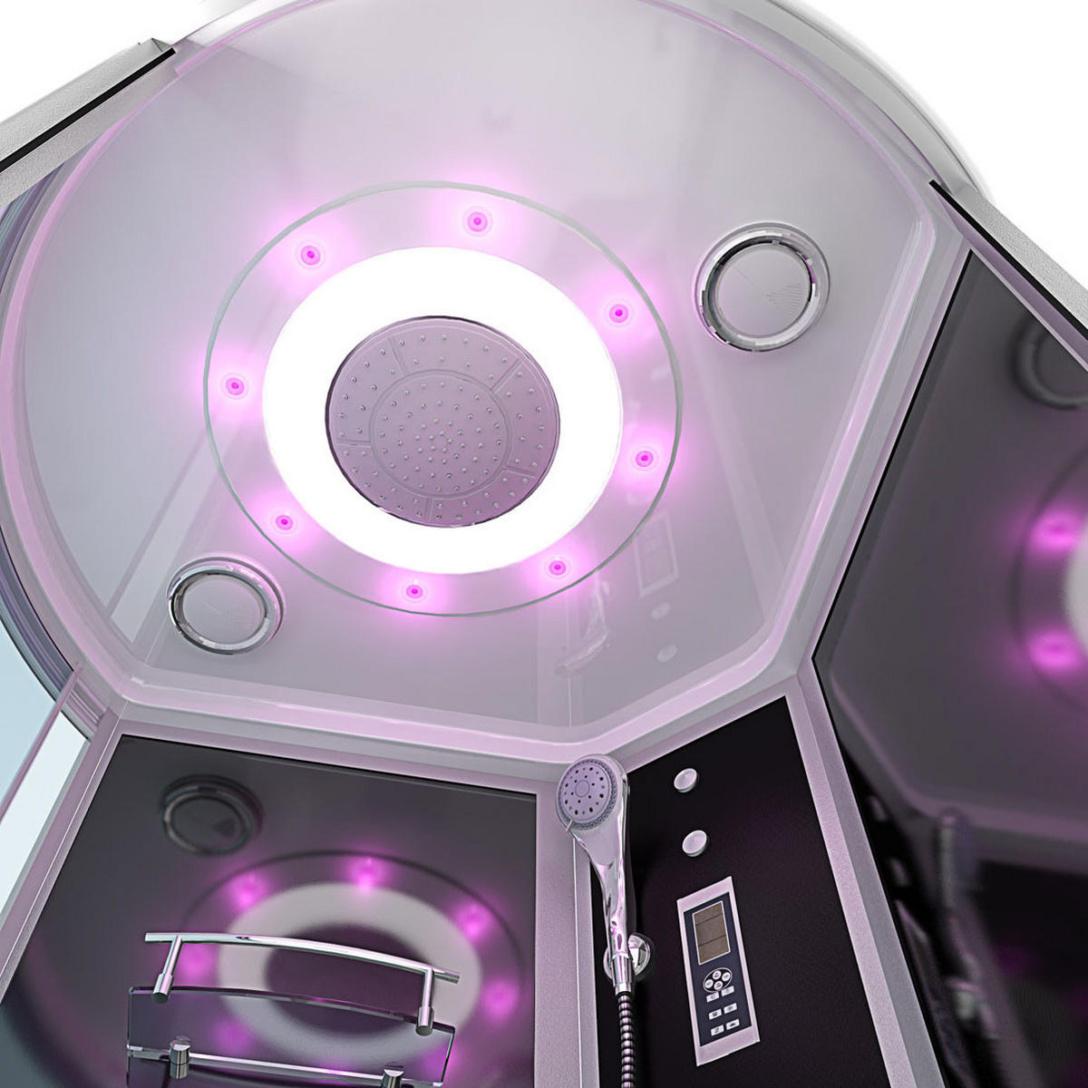 WHIRLPOOL Wanne Duschkabine sw K55-R31-WP-EC 100x1 - Schwarz, Glas/Kunststoff (170/220/98cm) - AcquaVapore by Sandra Jentho