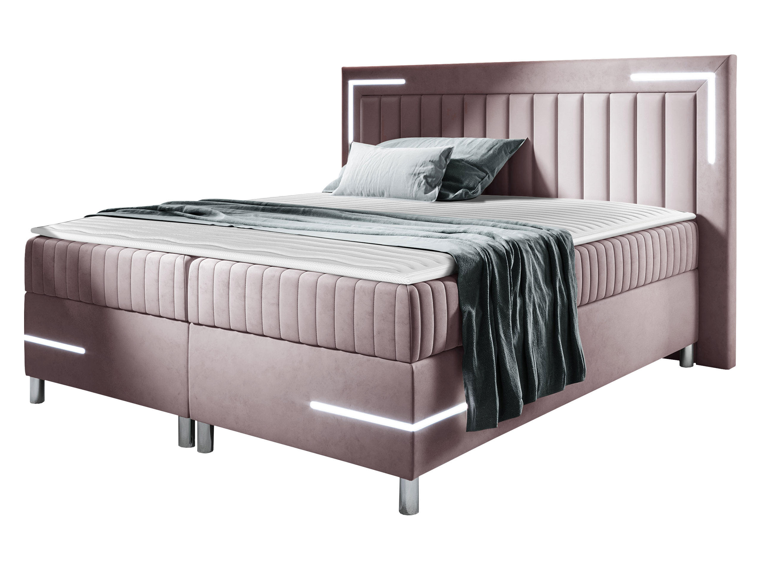 BOXBETT Tenosi 3 LED - Violett, Holz (140/200cm) - MIRJAN24