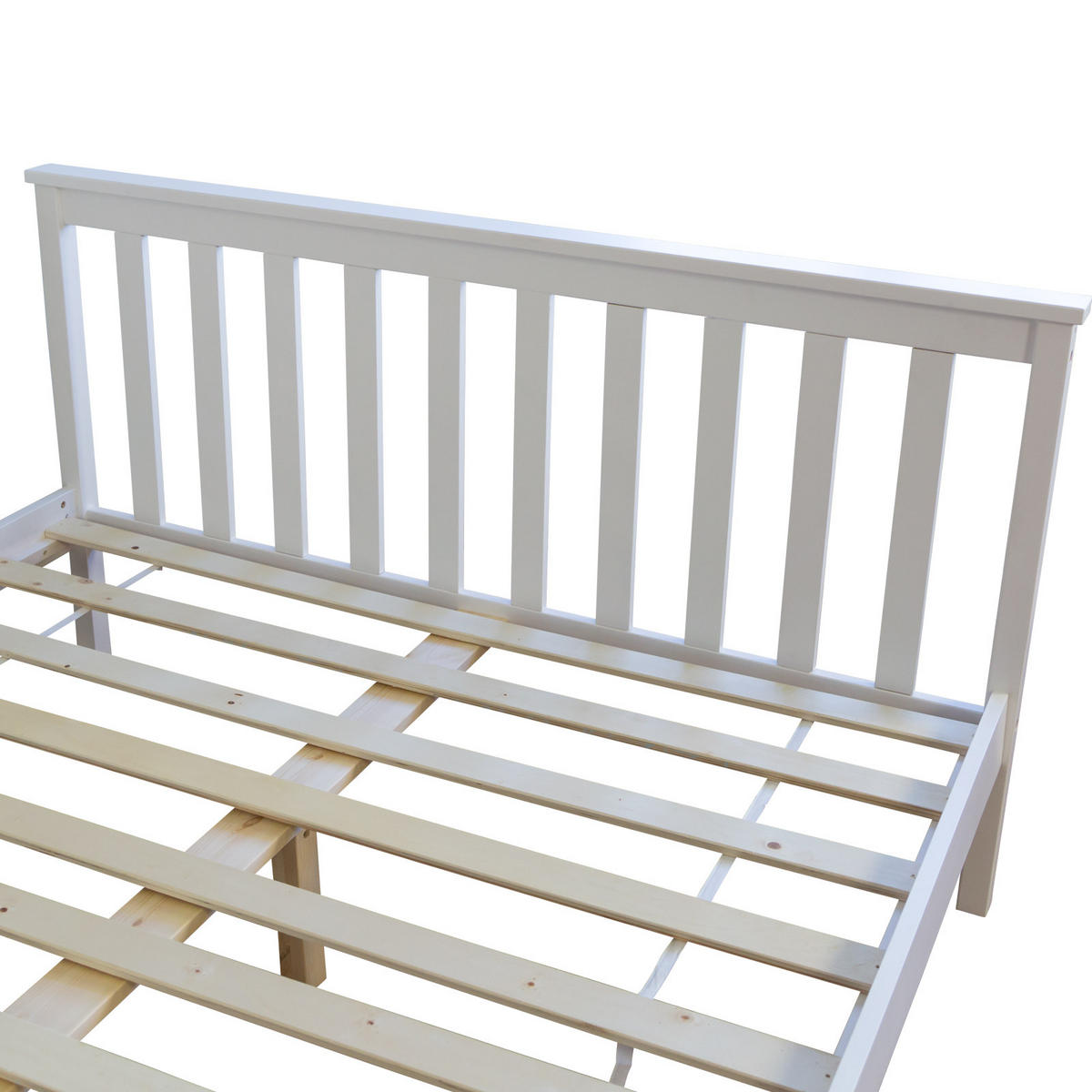 HOLZBETT Doppelbett mit Lattenrost 140/200 cm weiß - Weiß, Holz (140/200cm) - Homestyle4u