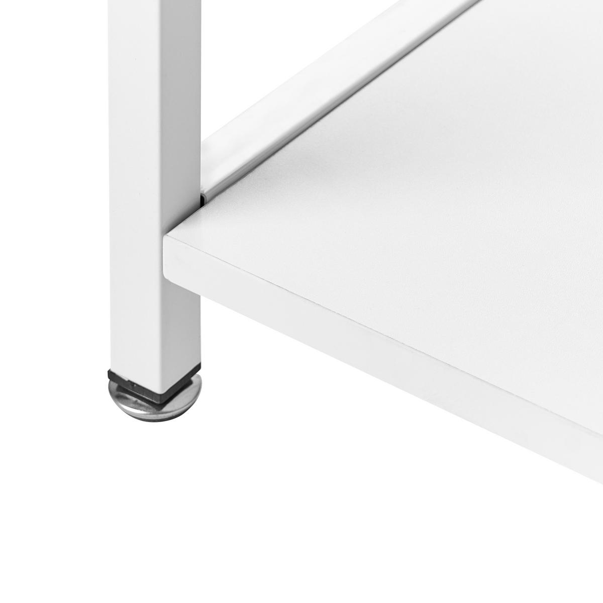 PSACÍ STŮL Bílý 120/60 cm s přihrádkami Caddo - bílá, kompozitní dřevo (60/120/86cm) - Beliani