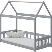 HAUSBETT Domi aus Holz, Grau 80x180 cm - Grau, Holz (180/80cm) - WFL GROUP