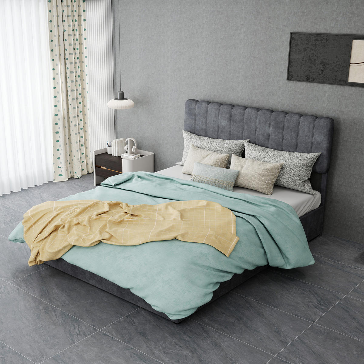 POLSTERBETT 140/200 cm DE-32948 mit Stauraum Grau - Grau, Metall (140/200cm) - ComfortXL