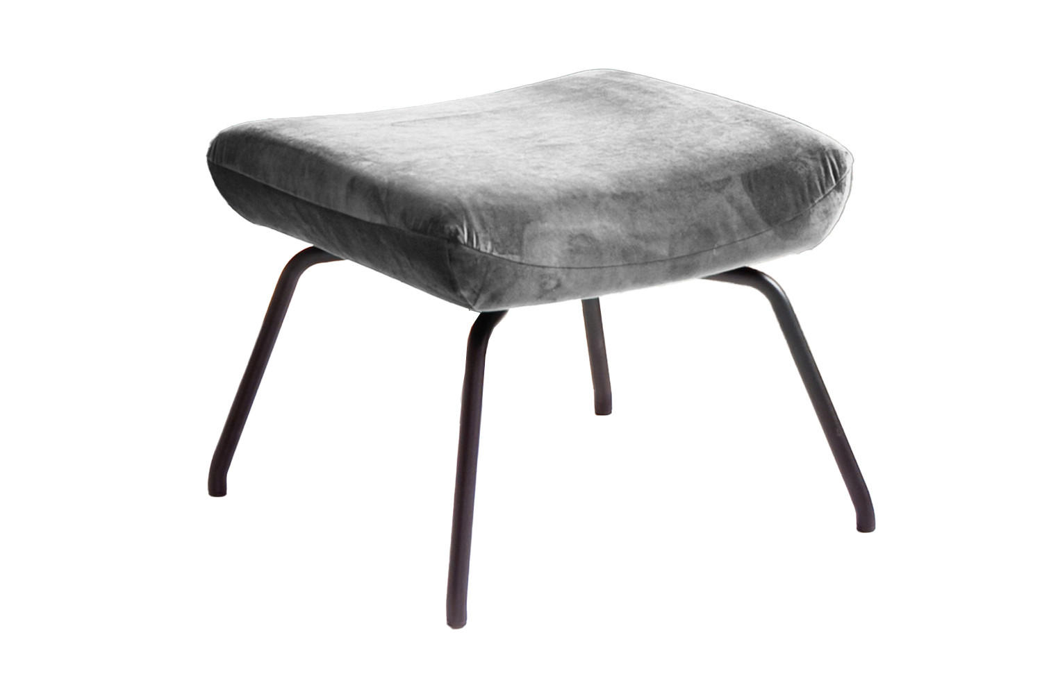 HOCKER LOTTE Silber Velvet - Silberfarben, Textil/Metall (57/44/52cm) - KAWOLA