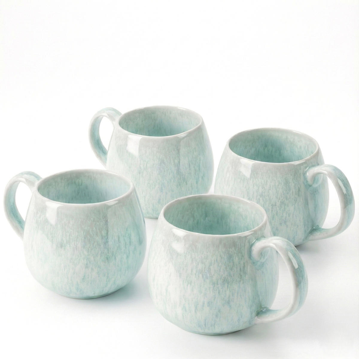 KAFFEEBECHER Set Paros 4 teilig - Türkis, Stein (0.3L) - Sänger