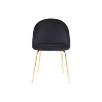 STUHL - 50 cm x 55 cm - Samt, Stoff - Schwarz - MELBOURNE - Schwarz, Textil (50/77/55cm) - Vente-Unique
