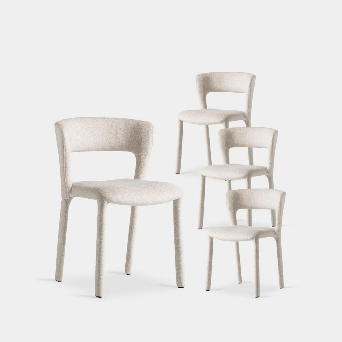 ESSZIMMERSTUHL Revan Beige 53 cm x 77 cm 4er-Set - Beige, Textil (53/77/57cm) - Klast Home