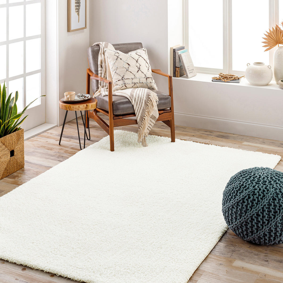 HOCHFLORTEPPICH 160/213 cm Weiß - Weiß, Naturmaterialien/Textil (160/213cm) - LIVABLISS
