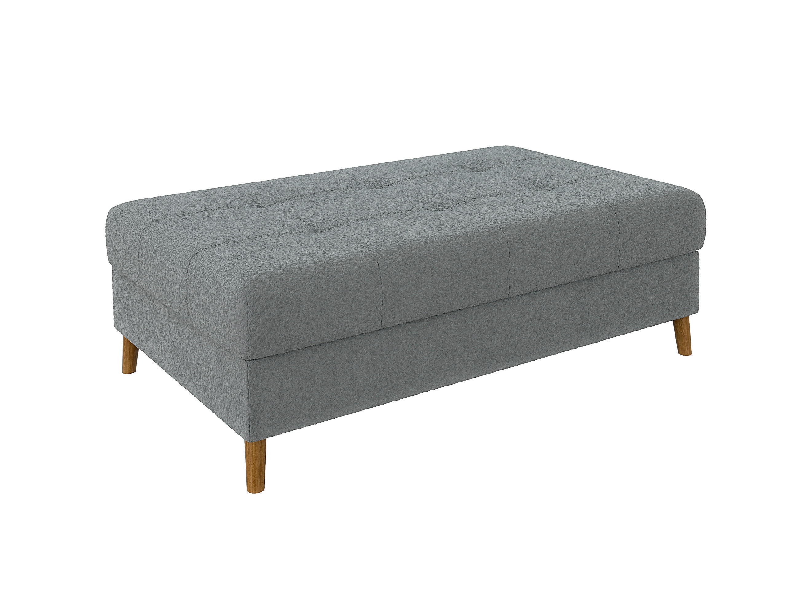 HOCKER Henrik Grau Boucle - Braun/Grau, Holz/Textil (118/40/73cm) - S-Style Möbel