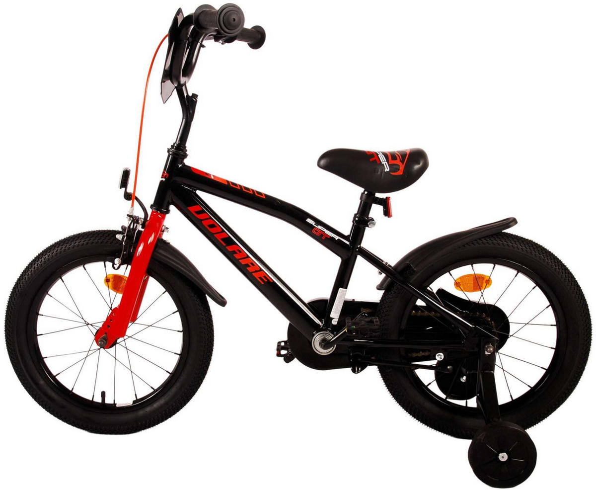 KINDERFAHRRAD Super GT - Jungen - 16 Zoll - Rücktritt + Handbremse - Rot - Rot, Metall (45cm) - TPFSports